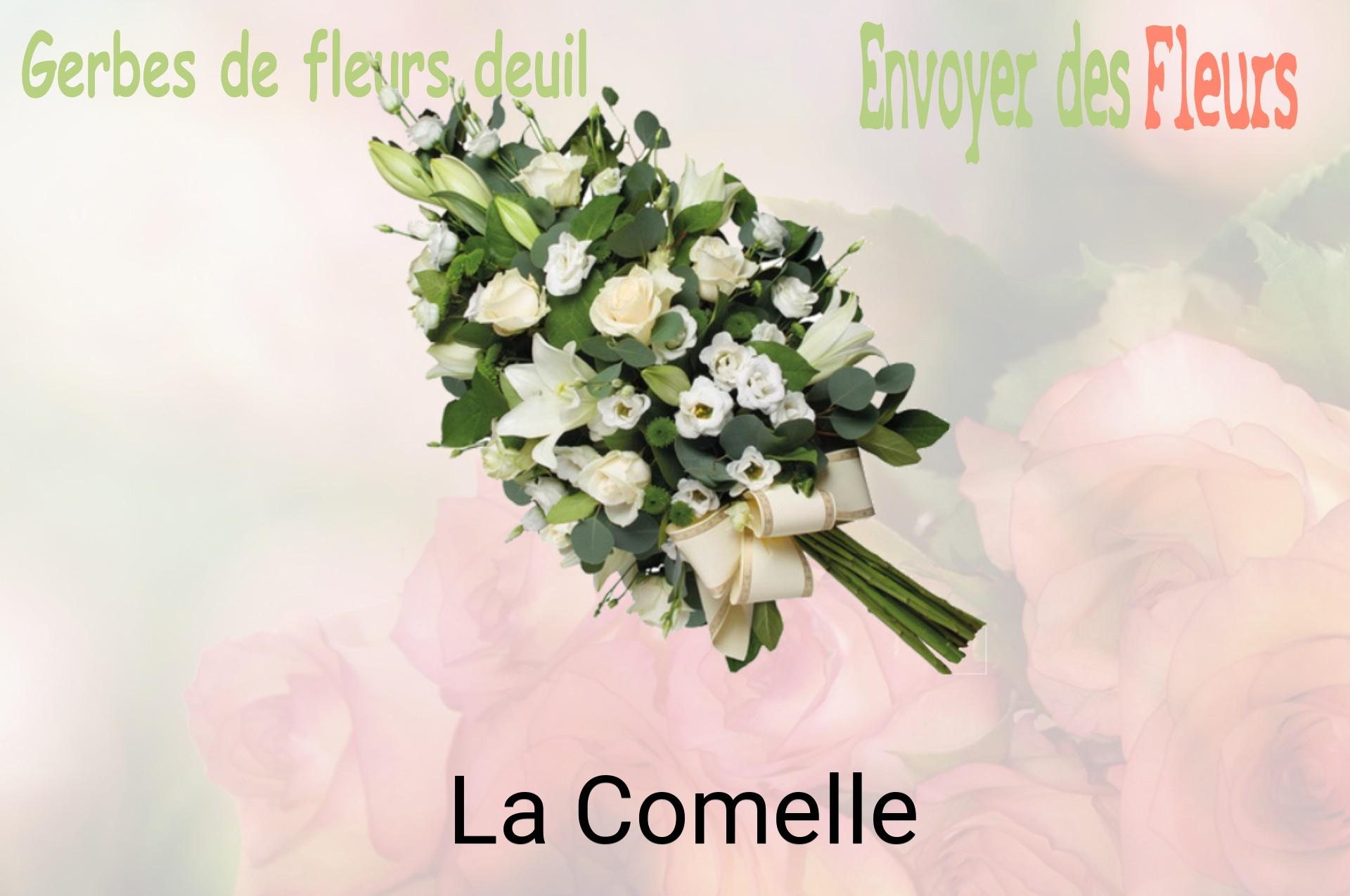 Gerbe de fleurs de deuil livrée à La Comelle